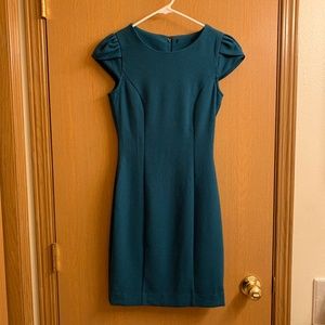 Deep teal form fitting dress